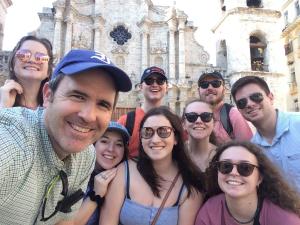 Professor Masur with students in Havana