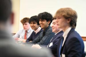 High schoolers participating in the Ethics Bowl