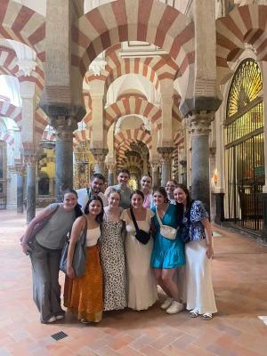 Students gathered for a group photo in Granada