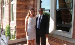 Rose O'Malley with President Joseph A. Favazza, Ph.D.