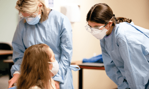 Nurses working in the lab