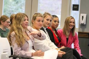 Young women taking part in the Women in Business Club