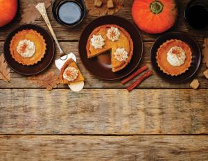 Cheesecakes on a table