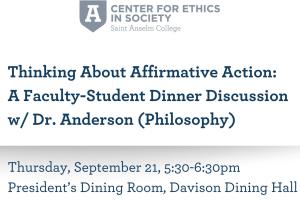 Thinking About Affirmative Action Faculty Led Dinner Discussion