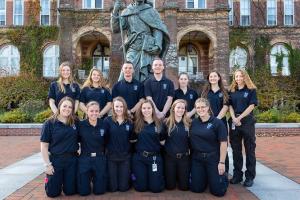 Student EMT Club in front of Alumni Hall