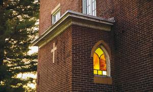 Joseph Hall stained glass window