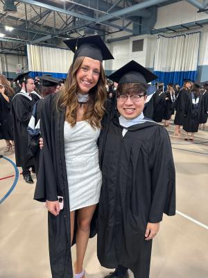 Kathryn (Katie) Monahan ’23 and Ken Tran ’23 at their graduation