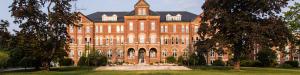 A view of Alumni Hall from the front