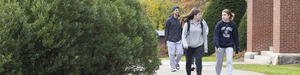 College students walking on a college campus