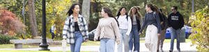 College students walking on a college campus