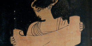 Greek woman reading scroll