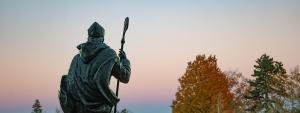 Saint Anselm Statue at Sunset