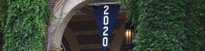 2020 penant hanging from alumni hall 