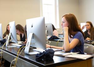 students working at computers