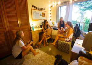 freshmen in a dorm room