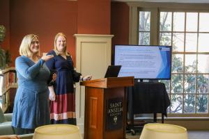 Dianna Terrell and Diana Sherman present their research for the celebration