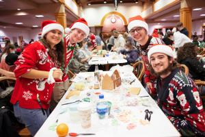 Students participate in the gingerbread house competition