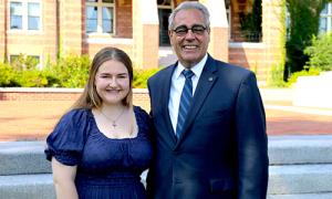 Jessica Diggins and President Favazza