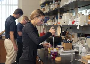 Students working in a lab