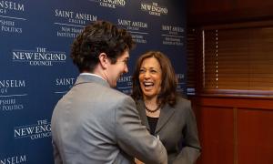 Student with Vice President Kamala Harris