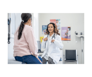 Women speaking to her doctor