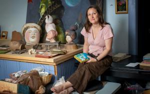 Kimberly Kersey-Asbury in her home studio in Dublin, N.H.