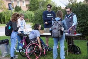 Students registering to vote