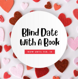 Image of hearts with text: Blind Date with a Book