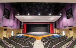 Image of the stage of the Koonz Theatre in the Dana Center at Saint Anselm College