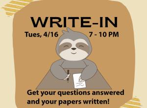 Write in at Geisel on Tuesday April 16 from 7-10pm