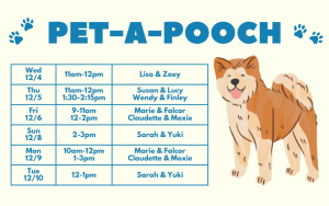 Pet-a-pooch schedule for December 2024