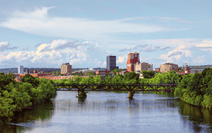 Manchester skyline above the Merrimack River