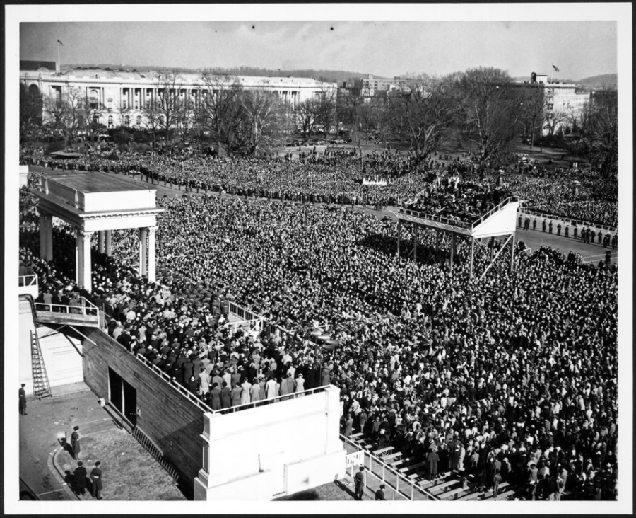 President Harry S. Truman’s inauguration on January 20, 1949, was the first televised inauguration in the United States. Architect of the Capitol, Courtesy of the Library of Congress