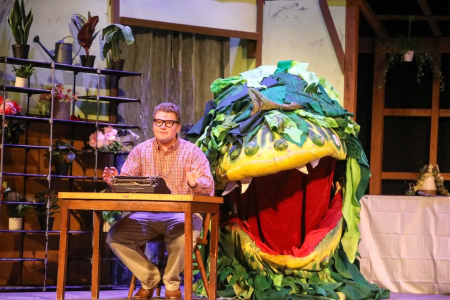 A scene from the Abbey Player's performance of "Little Shop of Horrors"